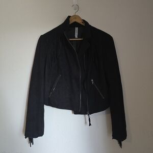 Mural Faux Suede Black Jacket